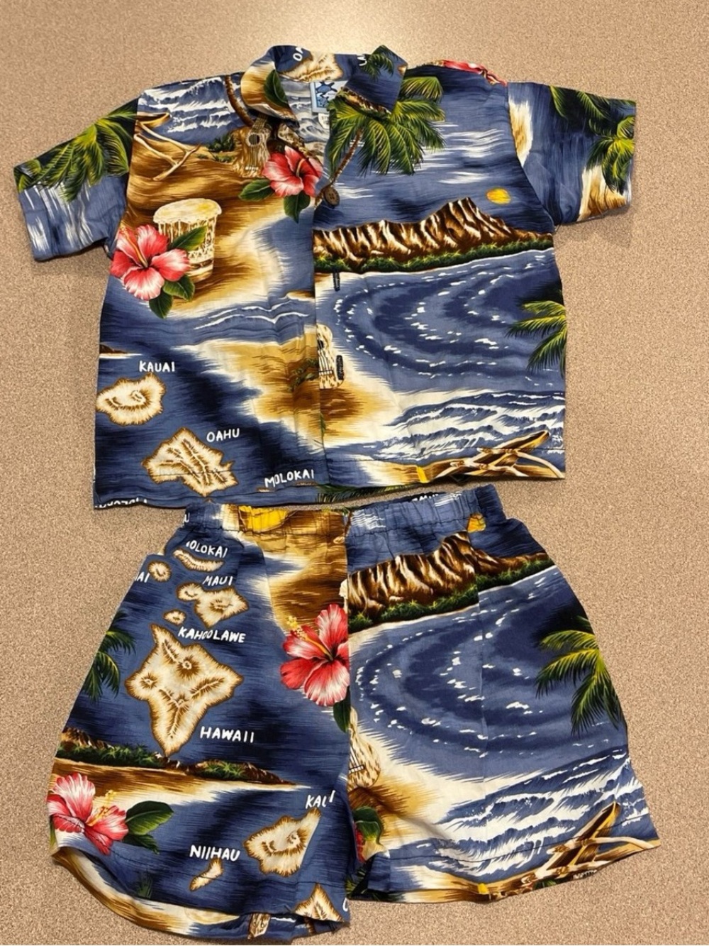 RJC Kids 2 piece set button down shirt from Hawaii